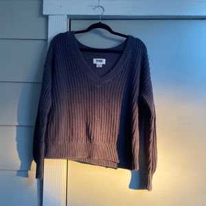 Victoria Secret Pink V-Neck Gray Sweater
